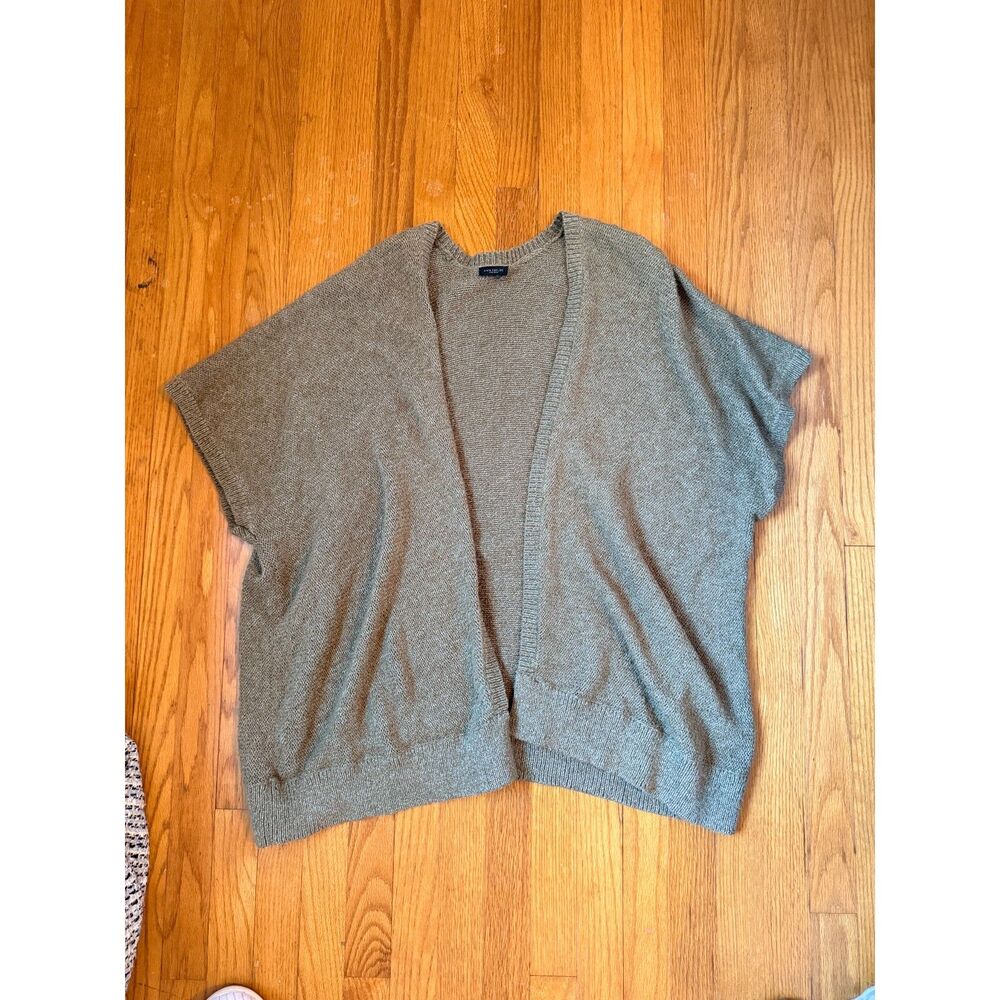 Ann Taylor Factory Gray Open Front Cardigan Sweater